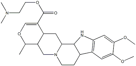 4a,5,7,8,8a,13,13a,13b,14,14a-Decahydro-10,11-dimethoxy-4-methyl-4H-indolo[2,3-a]pyrano[3,4-g]quinolizine-1-carboxylic acid 2-(dimethylamino)ethyl ester Struktur