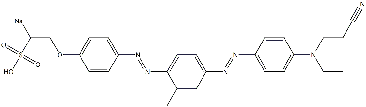 3-メチル-4-[4-(2-ソジオスルホエトキシ)フェニルアゾ]-4'-[N-(2-シアノエチル)-N-エチルアミノ]アゾベンゼン 化学構造式
