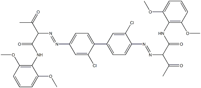 4,4'-Bis[[1-(2,6-dimethoxyphenylamino)-1,3-dioxobutan-2-yl]azo]-2,3'-dichloro-1,1'-biphenyl Structure