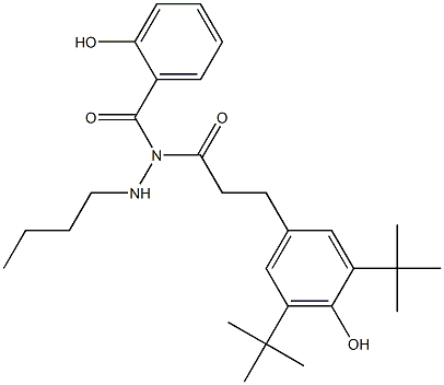 Salicylic acid N-[3-(3,5-di-tert-butyl-4-hydroxyphenyl)propionyl]-N'-butyl hydrazide Struktur