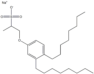 1-(3,4-Dioctylphenoxy)propane-2-sulfonic acid sodium salt Structure