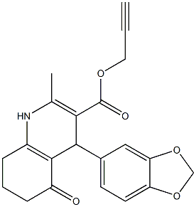  1,4,5,6,7,8-Hexahydro-5-oxo-2-methyl-4-(1,3-benzodioxol-5-yl)quinoline-3-carboxylic acid (2-propynyl) ester