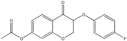 3-(4-フルオロフェノキシ)-7-アセトキシ-2H-1-ベンゾピラン-4(3H)-オン 化学構造式