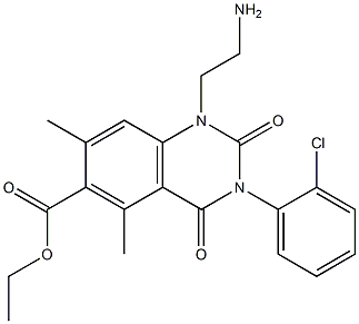 1,2,3,4-Tetrahydro-3-(2-chlorophenyl)-1-(2-aminoethyl)-5,7-dimethyl-2,4-dioxoquinazoline-6-carboxylic acid ethyl ester Structure