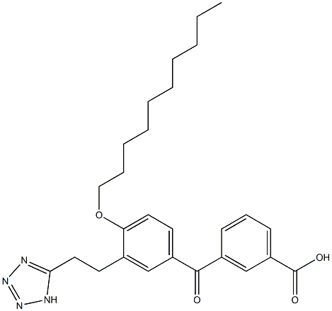 3-[4-Decyloxy-3-[2-(1H-tetrazol-5-yl)ethyl]benzoyl]benzoic acid Struktur