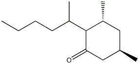 (3R,5R)-3,5-Dimethyl-2-(1-butylethyl)cyclohexan-1-one Structure