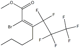 3-(ヘプタフルオロプロピル)-2-ブロモ-2-ヘプテン酸メチル 化学構造式