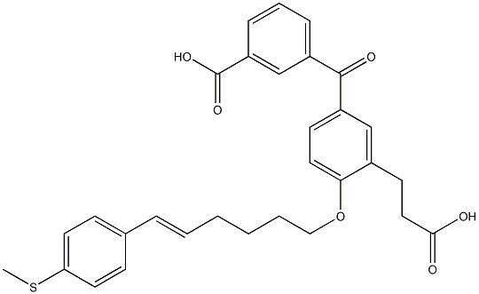 5-(3-Carboxybenzoyl)-2-[(E)-6-(4-methylthiophenyl)-5-hexenyloxy]benzenepropanoic acid