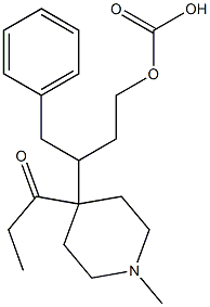 Carbonic acid 3-(1-methyl-4-propanoylpiperidin-4-yl)phenylbutyl ester Structure