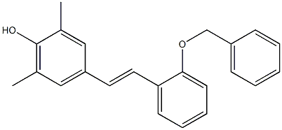 4-[(E)-2-(2-ベンジルオキシフェニル)エテニル]-2,6-ジメチルフェノール 化学構造式