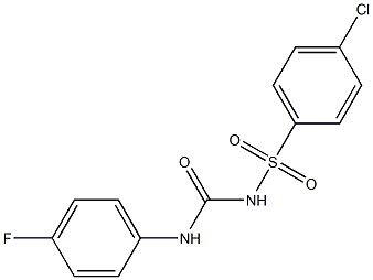 1-(4-フルオロフェニル)-3-(4-クロロフェニルスルホニル)尿素 化学構造式