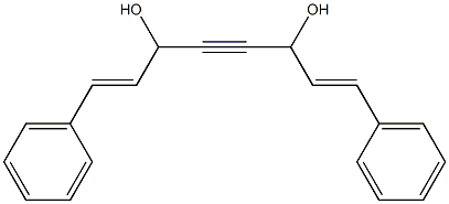 (1E,7E)-1,8-ジフェニル-1,7-オクタジエン-4-イン-3,6-ジオール 化学構造式