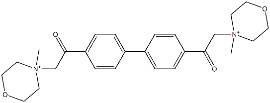 4,4'-[[1,1'-Biphenyl-4,4'-diyl]bis(2-oxo-2,1-ethanediyl)]bis(4-methylmorpholinium) Struktur