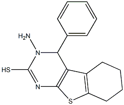3,4,5,6,7,8-Hexahydro-3-amino-4-phenyl[1]benzothieno[2,3-d]pyrimidine-2-thiol 结构式