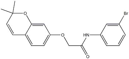 2-[[2,2-ジメチル-2H-1-ベンゾピラン-7-イル]オキシ]-3'-ブロモアセトアニリド 化学構造式