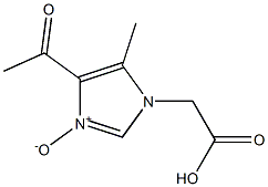 2-[(4-アセチル-5-メチル-1H-イミダゾール3-オキシド)-1-イル]酢酸 化学構造式