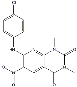 7-[(p-Chlorophenyl)amino]-1,3-dimethyl-6-nitropyrido[2,3-d]pyrimidine-2,4(1H,3H)-dione Structure