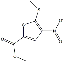 2-Methylthio-3-nitrothiophene-5-carboxylic acid methyl ester Structure