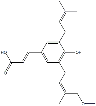 (E)-3-[3-(3-Methyl-2-butenyl)-4-hydroxy-5-[(Z)-4-methoxy-3-methyl-2-butenyl]phenyl]acrylic acid Structure