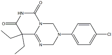 9,9-Diethyl-3-(4-chlorophenyl)-3,4-dihydro-2H-pyrimido[1,6-a]-1,3,5-triazine-6,8(7H,9H)-dione Struktur
