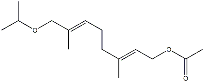 (2E,6E)-3,7-Dimethyl-8-(isopropoxy)-2,6-octadien-1-ol acetate Struktur