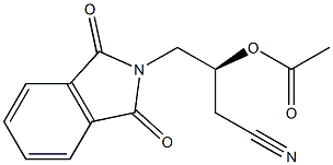 Acetic acid (S)-1-(cyanomethyl)-2-[(1,3-dihydro-1,3-dioxo-2H-isoindol)-2-yl]ethyl ester Struktur