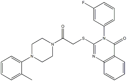 3-(3-Fluorophenyl)-2-[[[[4-(2-methylphenyl)piperazin-1-yl]carbonyl]methyl]thio]quinazolin-4(3H)-one Structure