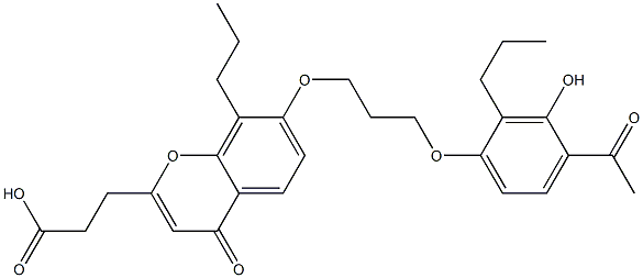 7-[3-(4-Acetyl-3-hydroxy-2-propylphenoxy)propoxy]-4-oxo-8-propyl-4H-1-benzopyran-2-propionic acid