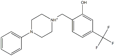 1-[2-Hydroxy-4-(trifluoromethyl)benzyl]-4-phenylpiperazine-1-cation
