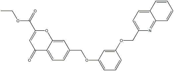 7-[3-[(2-Quinolinyl)methoxy]phenoxymethyl]-4-oxo-4H-1-benzopyran-2-carboxylic acid ethyl ester Structure