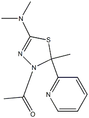 3-Acetyl-2-methyl-2-(2-pyridinyl)-5-dimethylamino-2,3-dihydro-1,3,4-thiadiazole Structure