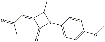 (Z)-3-(2-Oxopropylidene)-4-methyl-1-(4-methoxyphenyl)azetidin-2-one 结构式