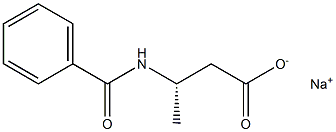 [S,(+)]-3-(ベンゾイルアミノ)酪酸ナトリウム 化学構造式
