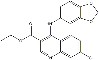 4-[[3,4-(メチレンジオキシ)フェニル]アミノ]-7-クロロキノリン-3-カルボン酸エチル 化学構造式