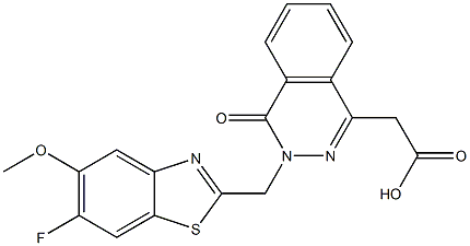 3-[(6-Fluoro-5-methoxy-2-benzothiazolyl)methyl]-3,4-dihydro-4-oxophthalazine-1-acetic acid Structure