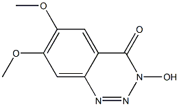 6,7-ジメトキシ-3-ヒドロキシ-1,2,3-ベンゾトリアジン-4(3H)-オン 化学構造式