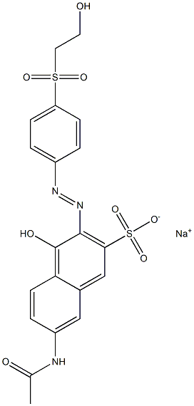 7-Acetylamino-4-hydroxy-3-[p-(2-hydroxyethylsulfonyl)phenylazo]-2-naphthalenesulfonic acid sodium salt 结构式