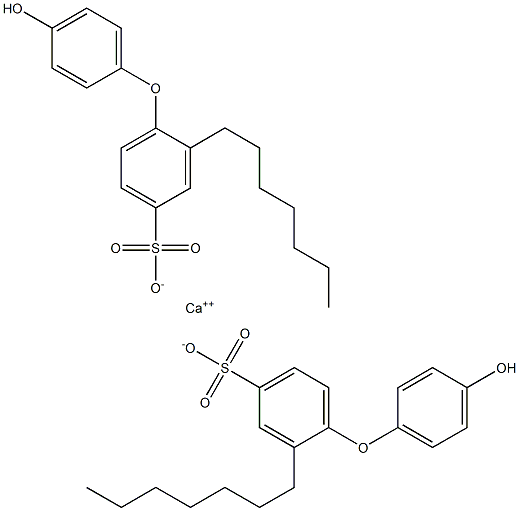 Bis(4'-hydroxy-2-heptyl[oxybisbenzene]-4-sulfonic acid)calcium salt Structure