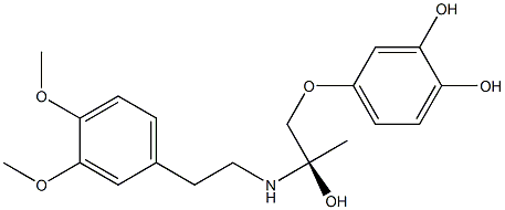 (2R)-2-[2-(3,4-Dimethoxyphenyl)ethylamino]-3-(3,4-dihydroxyphenoxy)-2-propanol 结构式