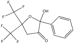 5,5-Bis(trifluoromethyl)-4,5-dihydro-2-hydroxy-2-phenyl-3(2H)-furanone Struktur
