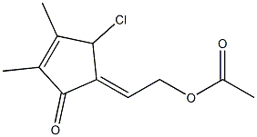 5-[(Z)-2-アセチルオキシエチリデン]-4-クロロ-2,3-ジメチル-2-シクロペンテン-1-オン 化学構造式
