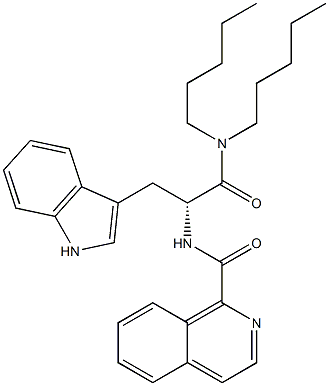 (R)-2-(1-Isoquinolinylcarbonylamino)-3-(1H-indol-3-yl)-N,N-dipentylpropanamide Struktur