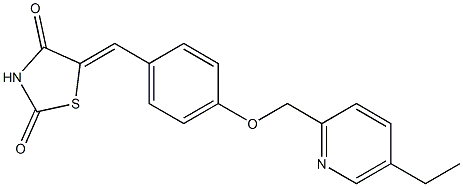 (5Z)-5-[4-[(5-Ethyl-2-pyridinyl)methoxy]benzylidene]thiazolidine-2,4-dione Struktur