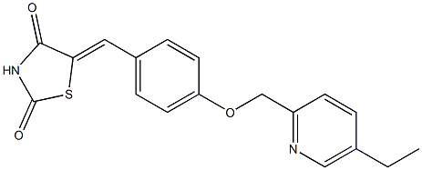 (5Z)-5-[4-[(5-Ethyl-2-pyridinyl)methoxy]benzylidene]thiazolidine-2,4-dione Structure