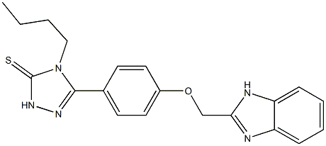5-[4-[(1H-ベンゾイミダゾール-2-イル)メトキシ]フェニル]-4-ブチル-2H-1,2,4-トリアゾール-3(4H)-チオン 化学構造式