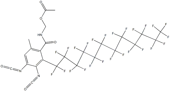 N-(Acetyloxymethyl)-2-(pentacosafluorododecyl)-3,4-diisocyanato-6-methylbenzamide Structure