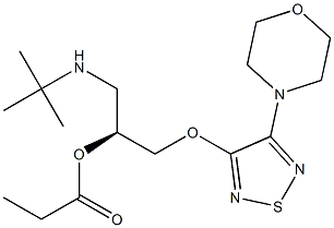 (S)-1-[(1,1-Dimethylethyl)amino]-3-[[4-(morpholin-4-yl)-1,2,5-thiadiazol-3-yl]oxy]-2-propanol propionate 结构式
