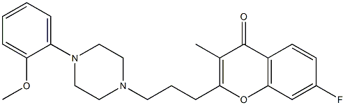 7-Fluoro-2-[3-[4-(o-methoxyphenyl)-1-piperazinyl]propyl]-3-methylchromone Struktur