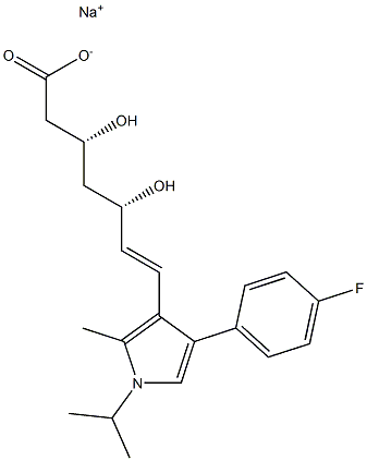 (3R,5S,6E)-3,5-Dihydroxy-7-[2-methyl-1-isopropyl-4-(4-fluorophenyl)-1H-pyrrol-3-yl]-6-heptenoic acid sodium salt Structure