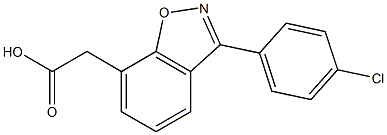 3-(p-クロロフェニル)-1,2-ベンゾイソオキサゾール-7-酢酸 化学構造式